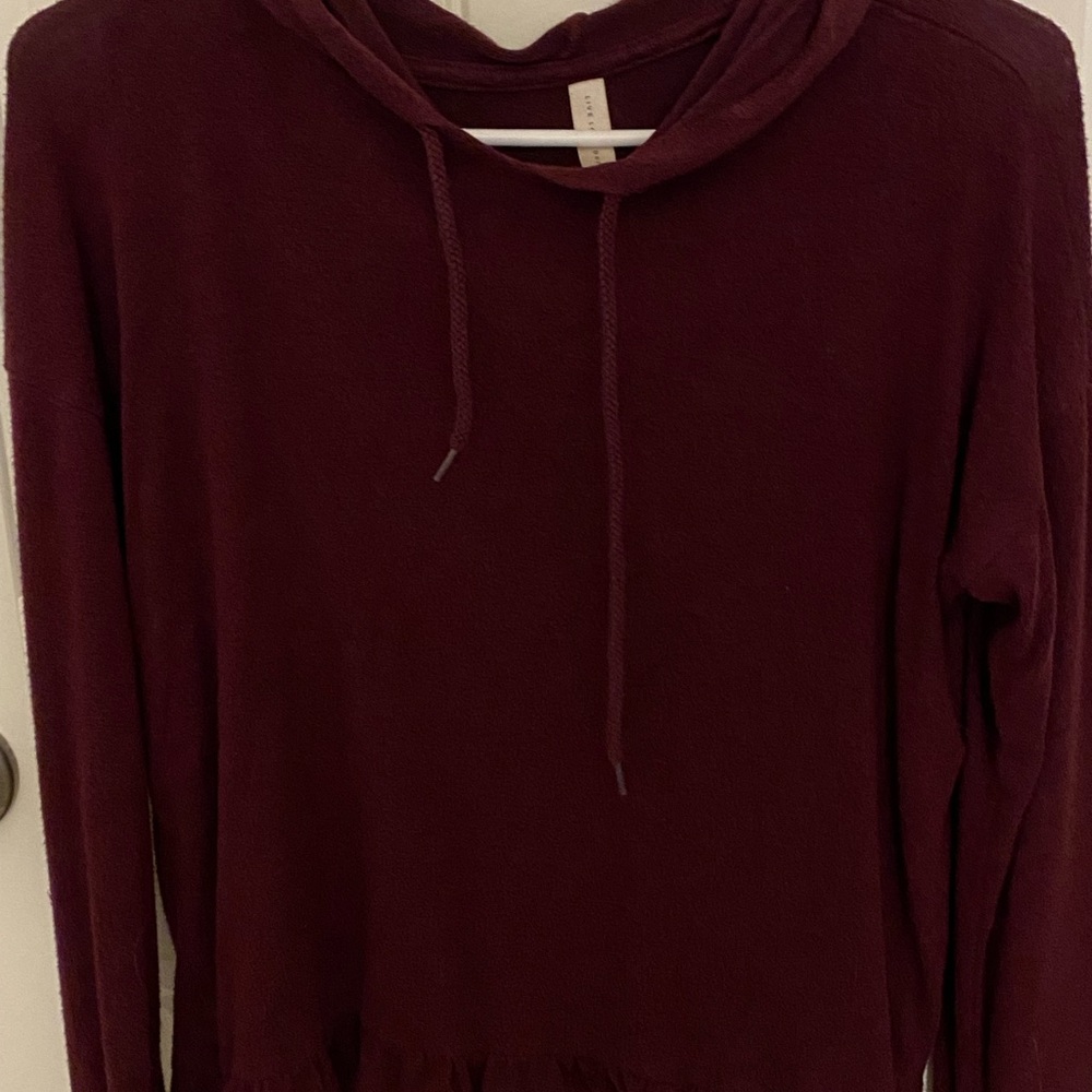 grey and maroon sweatshirt/shirts in a bundle
